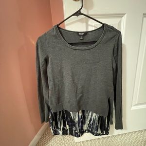 Simply Vera Wang Blouse Size XS Gray Blue Black